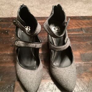 Gianni Bini Charcoal Double Strap Heels